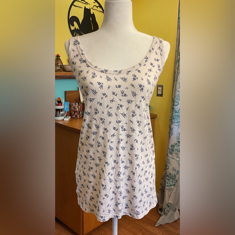 Torrid Blue Floral Print Tank Top